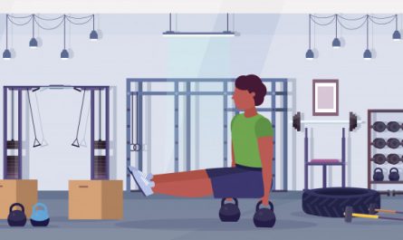 sports man doing sit ups exercises with kettlebell african american guy training cardio workout concept modern gym health studio club interior horizontal full length 48369 27420